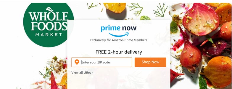 s 'Prime Now' one-hour delivery service now includes frozen